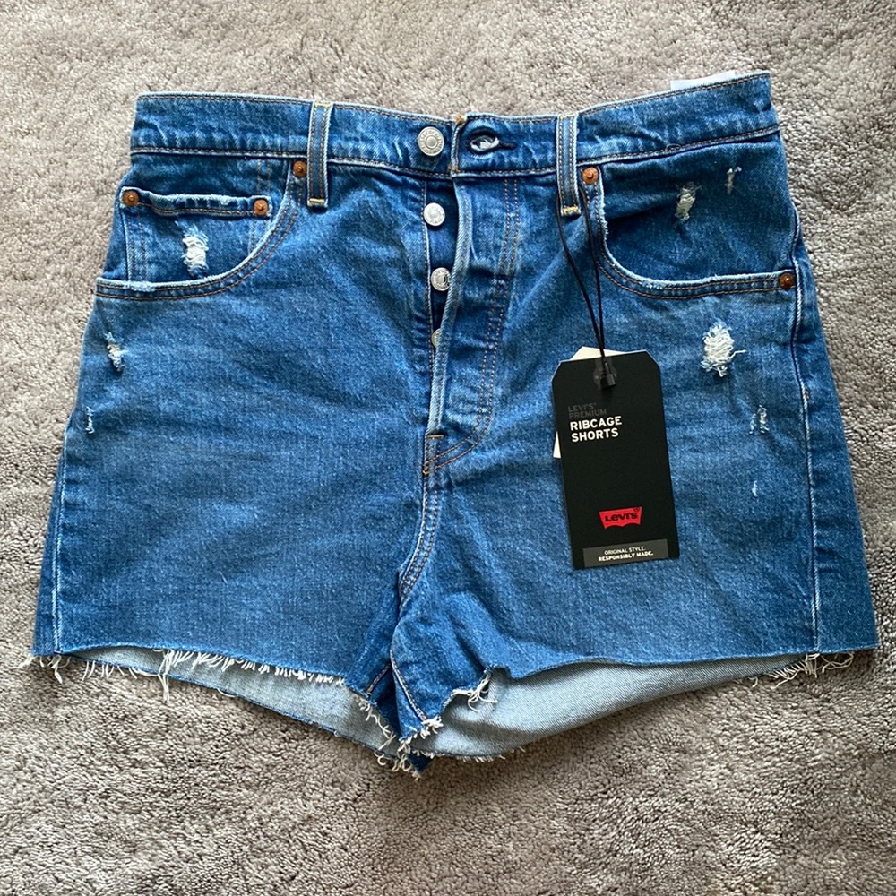 NWT LEVI’S ribcage Jive Outlasted Medium Wash super high rise premium size 30
